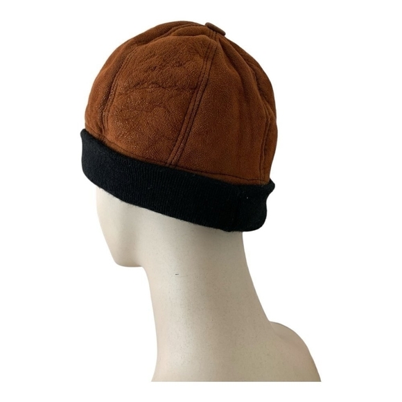 Women's Beanie Genuine Leather Fur Beanie Winter Brown Fur Hat - Picture 5 of 7
